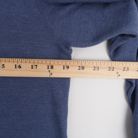 Wolf vs Goat T Shirt Mens L Blue Heather Bamboo Sorona Long Sleeve Crew Neck - Picture 3 of 7